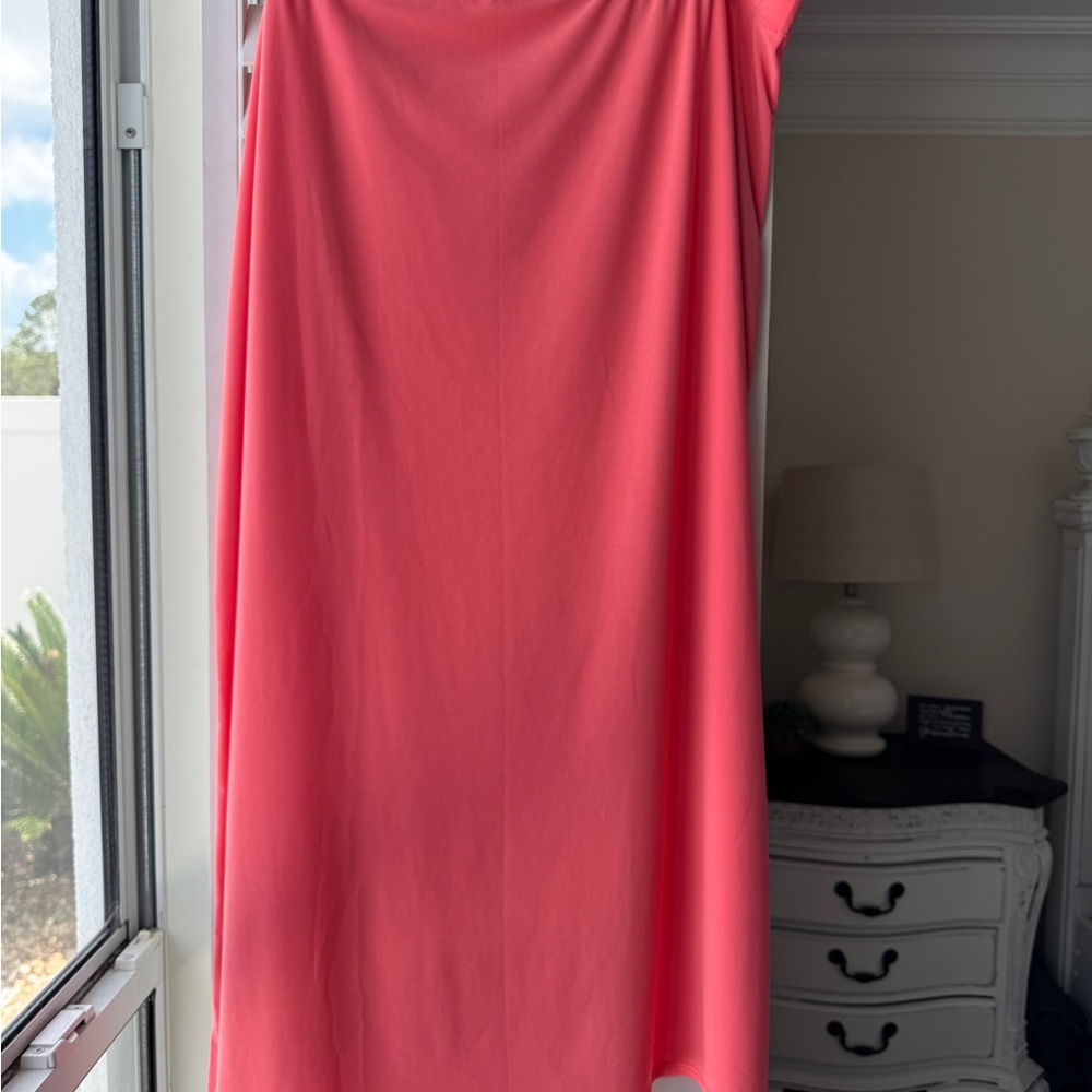 Orange Pink Maxi A-Line Skirt for Cocktail